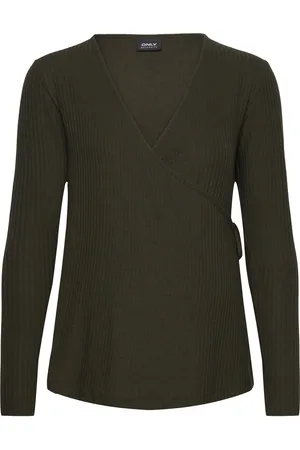 ONLY Olmemma L/S Tie Wrap Top Jrs Khaki