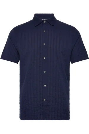 French Connection Ss Seersucker Check Shirt