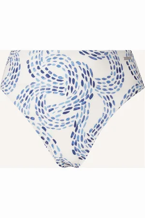 Lexington Sara High-Waisted Printed Bikini Bottom Blue