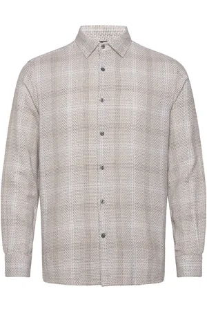 French Connection Barrow Dobby Ls Shirt Beige