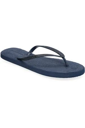 Rosemunde Flip Flops With Glitter Strap Navy