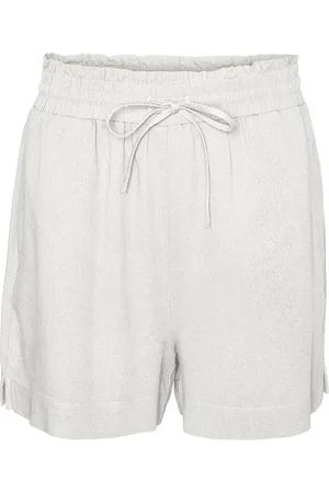 VERO MODA Vmmymilo Hw Paperbag Shorts Wvn Ga White