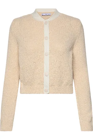 MANGO Contrast Edge Cardigan Cream