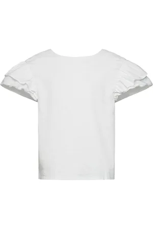 MANGO Linen-Blend Ruffled Blouse