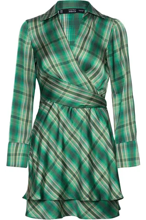 MANGO Check Bow Dress