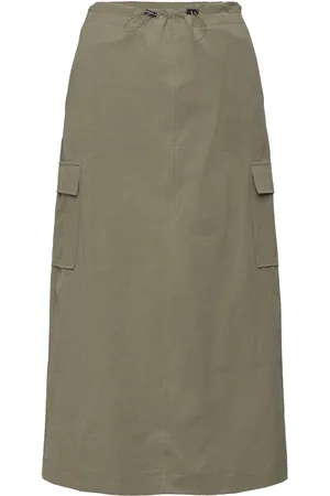 MANGO Midi-Skirt With Cargo Pockets Khaki
