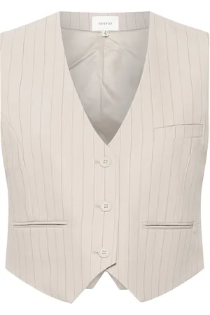 Gestuz Joellegz Pinstripe Waistcoat Cream