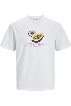 JACK & JONES Jortampa Aop Branding Tee Ss Crew Jnr White Jack & J S