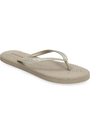 Rosemunde Flip Flops With Glitter Strap Beige