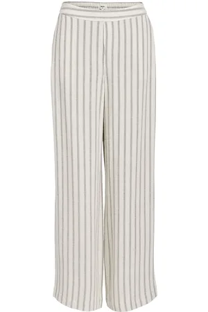 Object Objsanne Aline Wide Pant Aop Noos Cream
