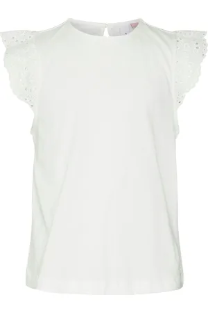 VERO MODA Vmemily Sl Gathering Top Jrs Girl Noos White