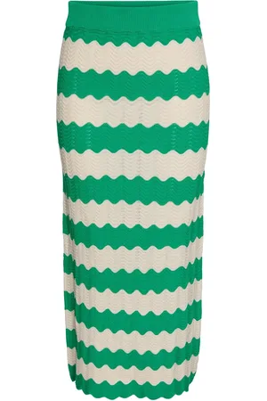 Y.A.S Bee Hw Long Knit Skirt Green