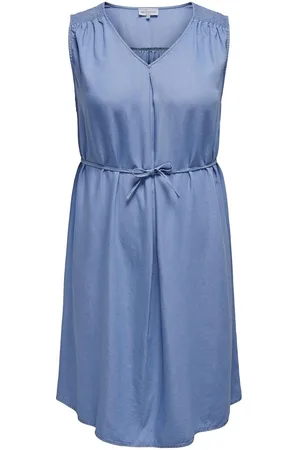 ONLY Carlaura Sl V-Neck Dress Dnm Bin Blue