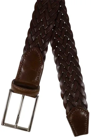 Portia 1924 Braided Full Grain Leather Belt Brown