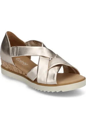 Gabor Wedge Sandal Gold