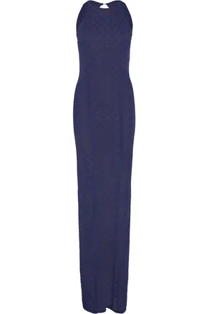Guess Belle Logo Sl Long Dress Swtr Blue