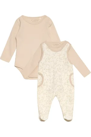 FIXONI Body Ls W.velour Romper Beige