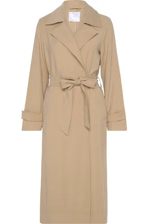 MANGO Flowy Lapel Trench Beige