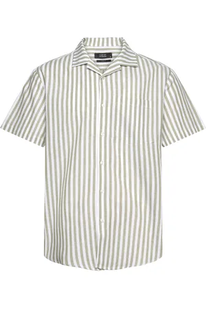 Clean Cut Giles Bowling Striped Shirt S/S Green