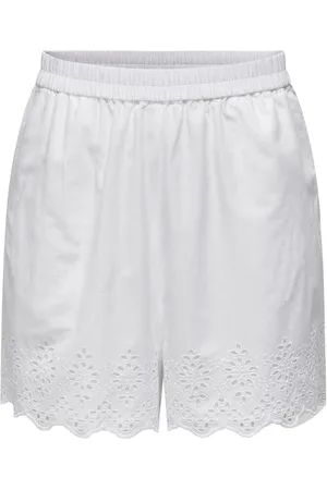 ONLY Onllou Life Emb Loose Shorts Ptm White