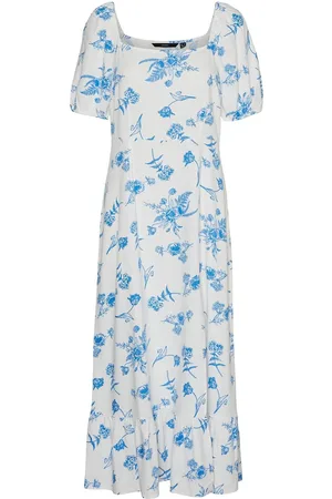 VERO MODA Vmmymilo Ss 7/8 Dress Wvn Ga White