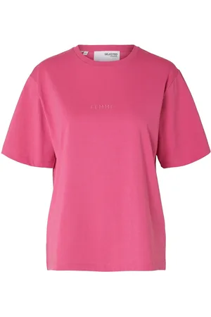 SELECTED Slflisa Hankie Ss O-Neck Tee Pink