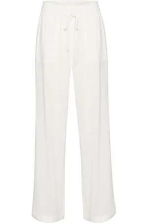 Kaffe Kamilia Long Wide Pants Hw White