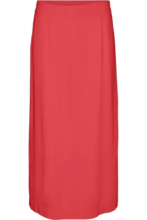 VERO MODA Vmmymilo Hw 7/8 Skirt Wvn Ga Red