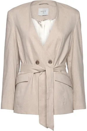 Dante 6 D6Sera Belted Linen Blazer Beige