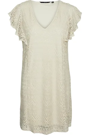 VERO MODA Vmmaya Short Frill Dress Jrs Spe White