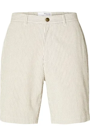 SELECTED Slhregular-Karl Seersucker Shorts Noos Cream