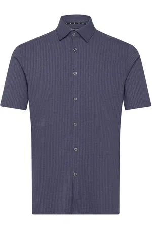 French Connection Ladder Texture Jersey Shirt Blue