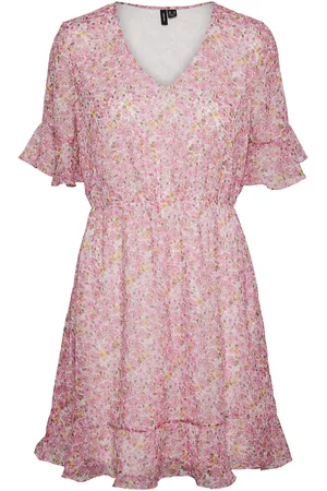 VERO MODA Vmsmilla 2/4 Short Dress Wvn Ga Pink