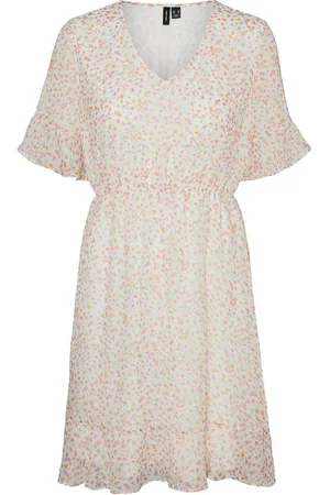 VERO MODA Vmsmilla 2/4 Short Dress Wvn Ga Orange