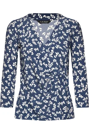 Ralph Lauren Floral Stretch Jersey Top Blue