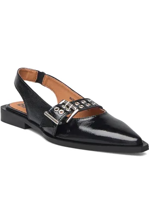 Bianco Biavictoria Single Buckle Slingback Leather Black