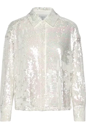 Dante 6 D6Bonbon Cropped Sequins Shirt White