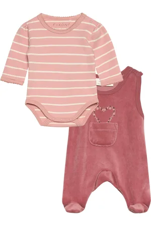 FIXONI Body Ls W.velour Romper Pink
