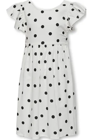 ONLY Kogdotty S/L Detail Dress Wvn White