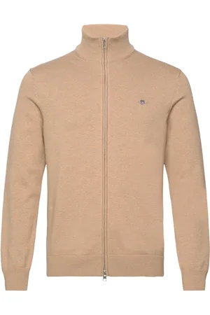 GANT Casual Cotton Zip Cardigan Beige