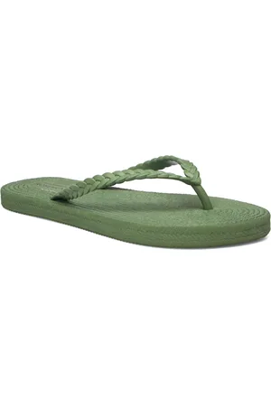 Rosemunde Flip Flops With Braided Strap Green