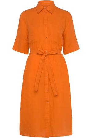 GANT Rel Linen Ss Shirt Dress Orange