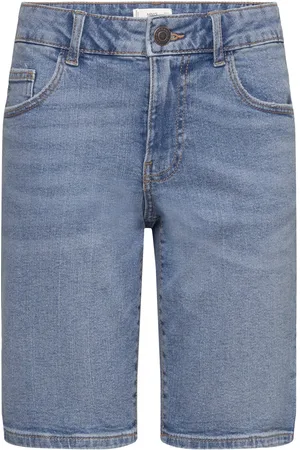 MANGO Slim-Fit Denim Bermuda Shorts Blue