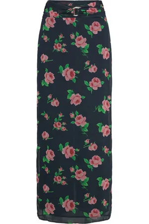 ROTATE Chiffon Maxi Skirt Navy