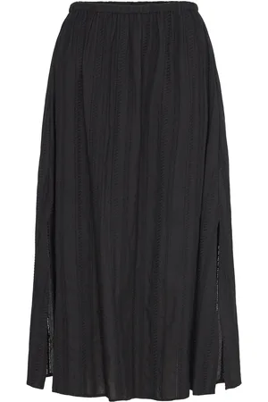 By Malina Tamara Embroidered Cotton Midi Skirt