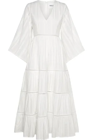 By Malina Vanessa Wide Sleeve Embroidered Cotton Maxi Dress
