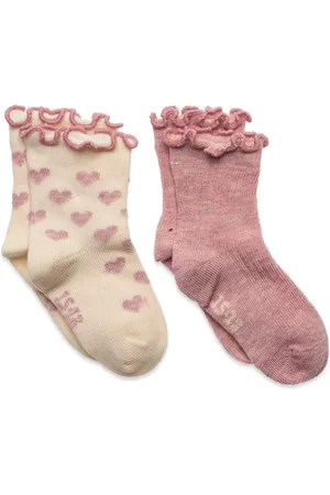 Minymo Socks W. Lettuce Hem Pink