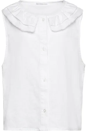 MANGO Button Linen-Blend Blouse