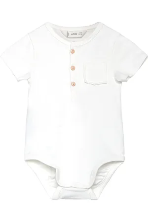 MANGO Cotton Bodysuit Buttons White
