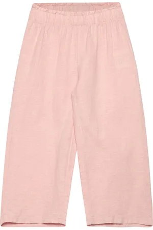 Lindex Trousers Linen Wide Leg Pink